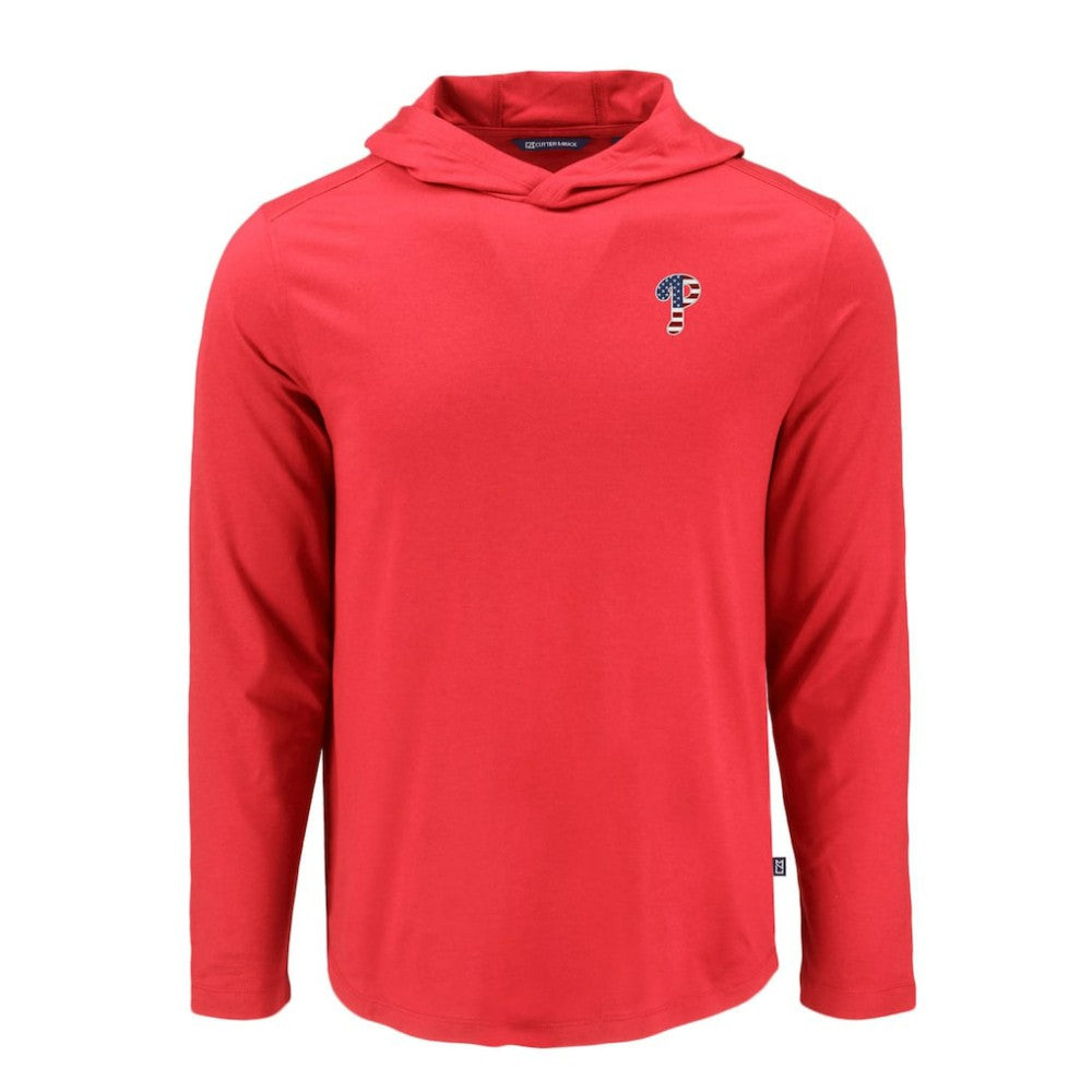 MLB Philadelphia Phillies Cutter & Buck Coastline Epic Comfort Recycled Eco Hoodie Long Sleeve T-Shirt