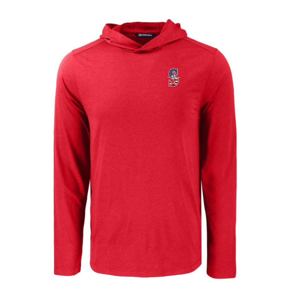 MLB Seattle Mariners Cutter & Buck Coastline Epic Comfort Recycled Eco Hoodie Long Sleeve T-Shirt