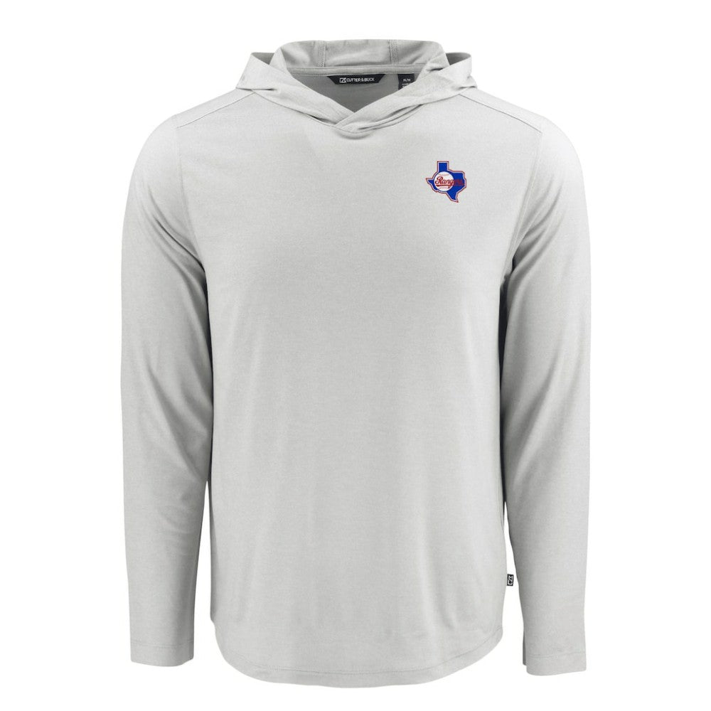 MLB Texas Rangers Cutter & Buck Coastline Epic Comfort Recycled Eco Hoodie Long Sleeve T-Shirt