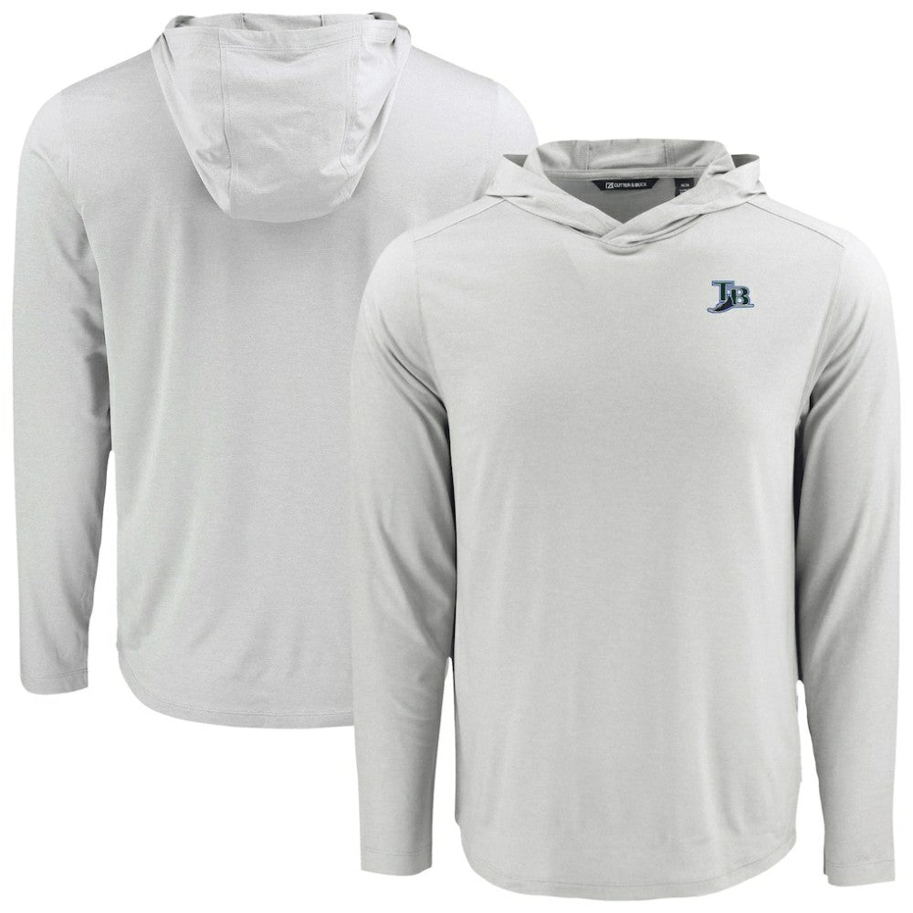 MLB Tampa Bay Rays Cutter & Buck Coastline Epic Comfort Recycled Eco Hoodie Long Sleeve T-Shirt