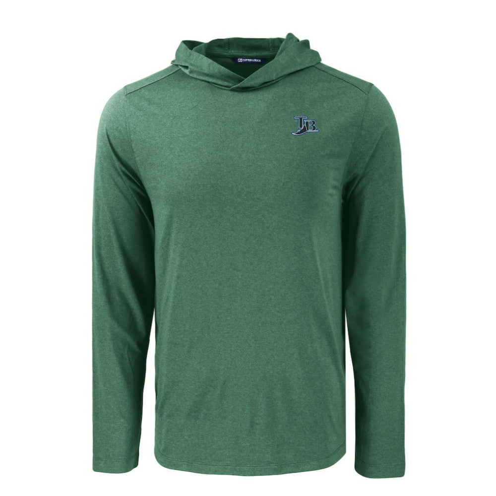 MLB Tampa Bay Rays Cutter & Buck Coastline Epic Comfort Recycled Eco Hoodie Long Sleeve T-Shirt