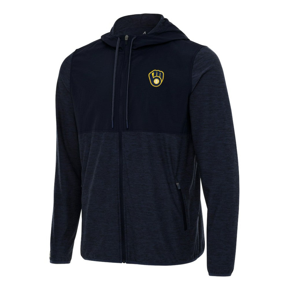 MLB Milwaukee Brewers Antigua Sway Full-Zip Hoodie