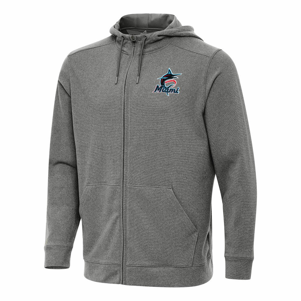 MLB Miami Marlins Antigua Effortless Full-Zip Hooded Jacket