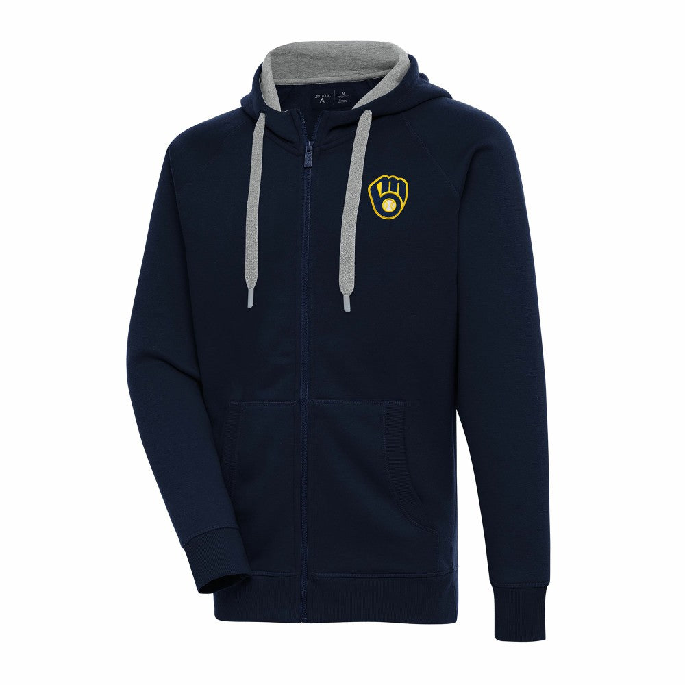 MLB Milwaukee Brewers Antigua Big & Tall Victory Full-Zip Hoodie Jacket