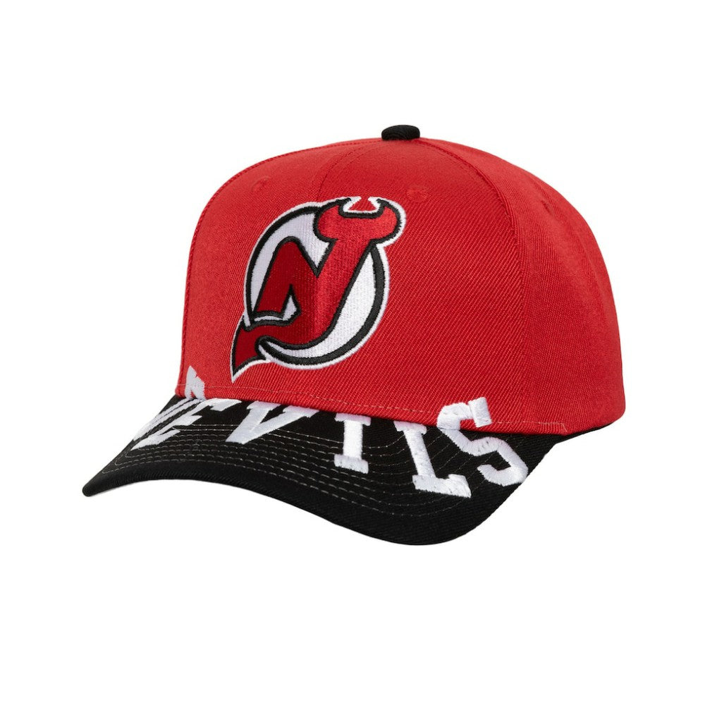 NHL Red/Black New Jersey Devils Mitchell & Ness Underarch Two-Tone Pro Crown Snapback Hat