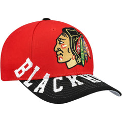 NHL Red/Black Chicago Blackhawks Mitchell & Ness Underarch Two-Tone Pro Crown Snapback Hat
