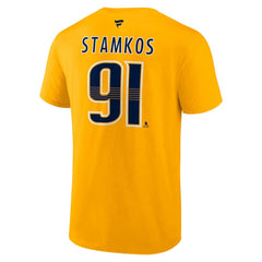 NHL Gold Steven Stamkos Nashville Predators Fanatics Authentic Stack Name & Number T-Shirt