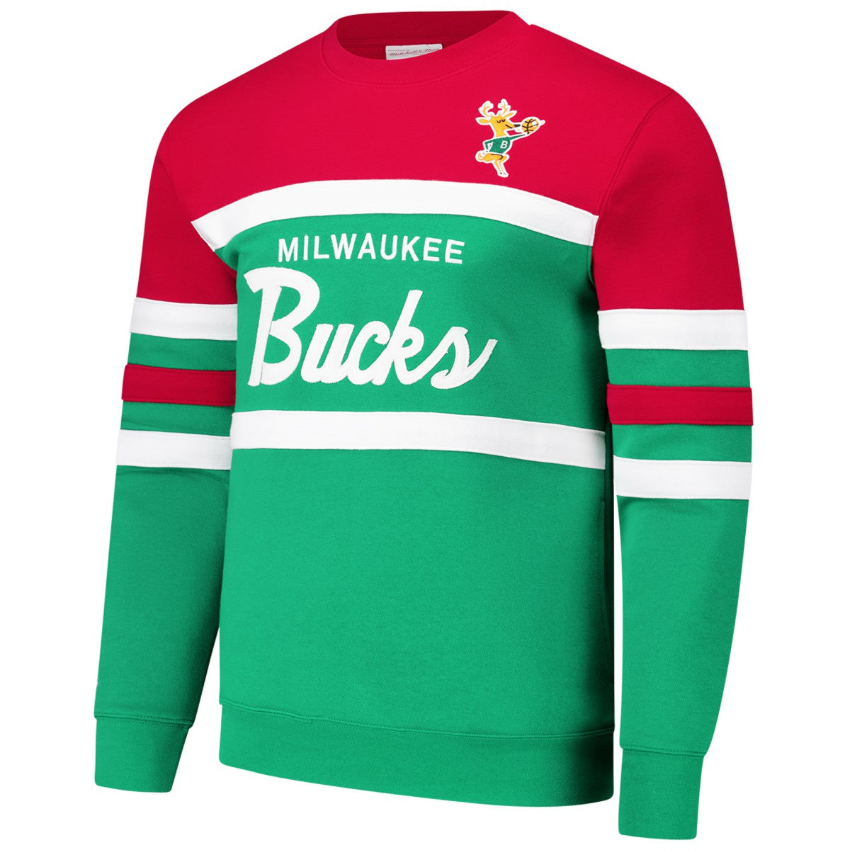 NBA Milwaukee Bucks Hardwood Classics Vintage Logo Head Coach Pullover Sweatshirt