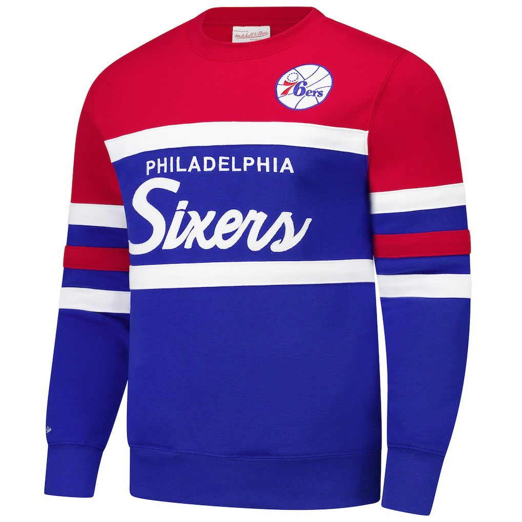 NBA Philadelphia 76ers Hardwood Classics Vintage Logo Head Coach Pullover Sweatshirt