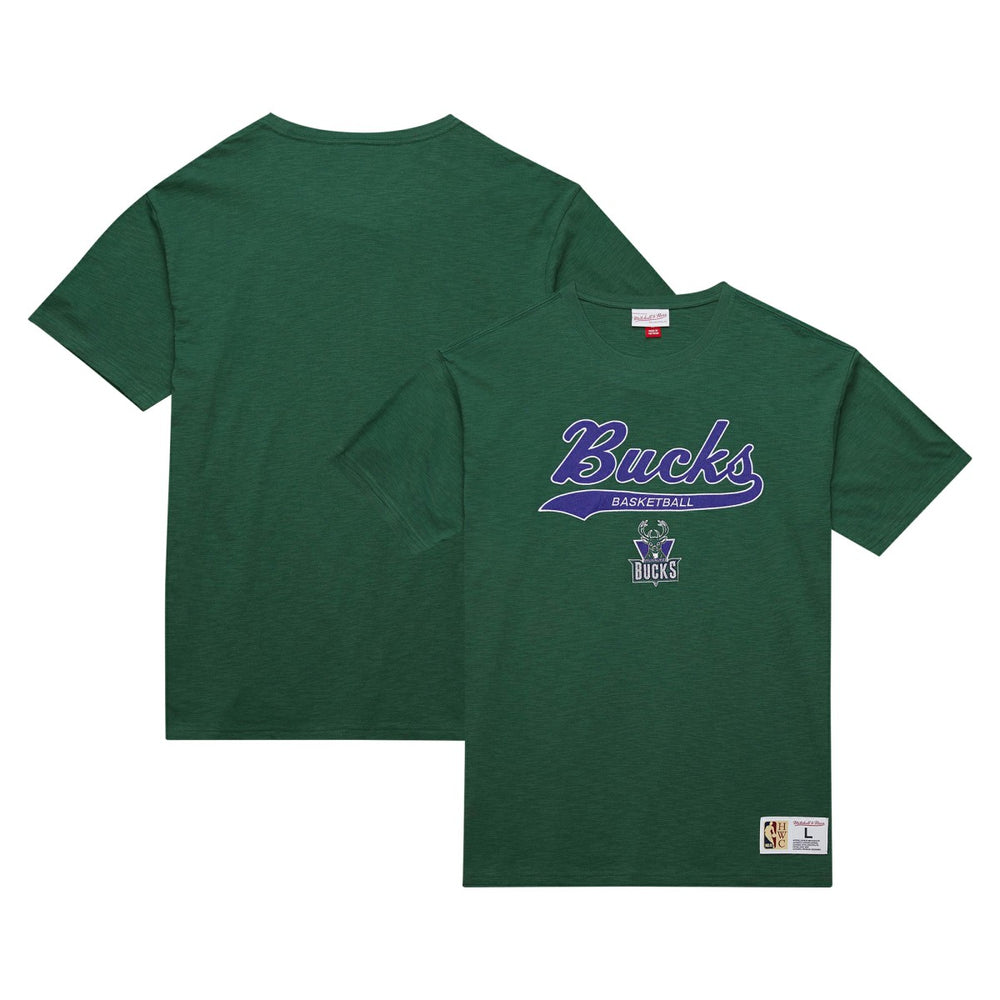 NBA Milwaukee Bucks Hardwood Classics Felt Applique Slub T-Shirt
