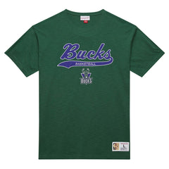 NBA Milwaukee Bucks Hardwood Classics Felt Applique Slub T-Shirt