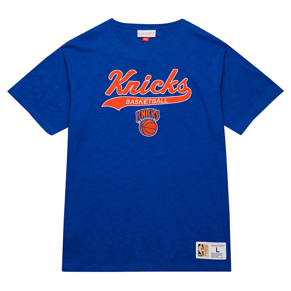 NBA New York Knicks Hardwood Classics Felt Applique Slub T-Shirt