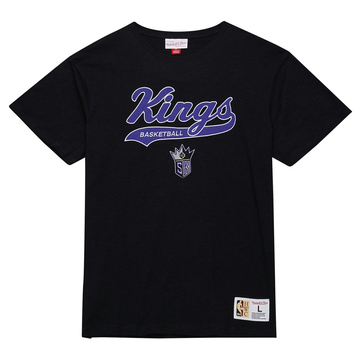 NBA Sacramento Kings Hardwood Classics Felt Applique Slub T-Shirt