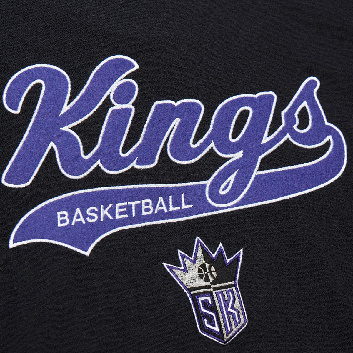 NBA Sacramento Kings Hardwood Classics Felt Applique Slub T-Shirt