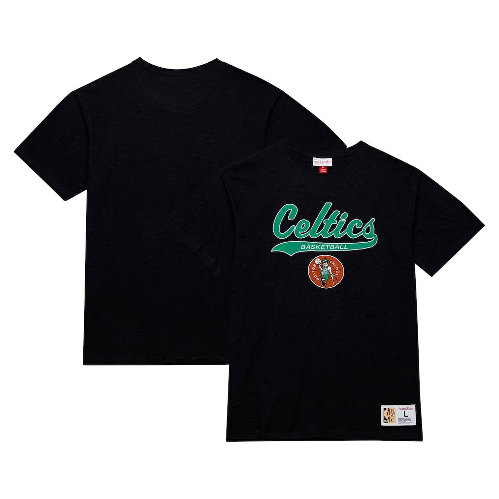 NBA Boston Celtics Hardwood Classics Felt Applique Slub T-Shirt