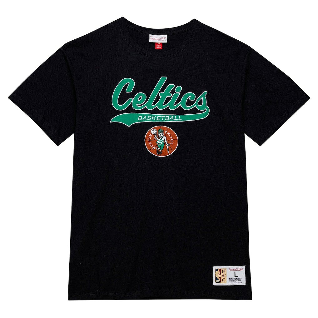 NBA Boston Celtics Hardwood Classics Felt Applique Slub T-Shirt