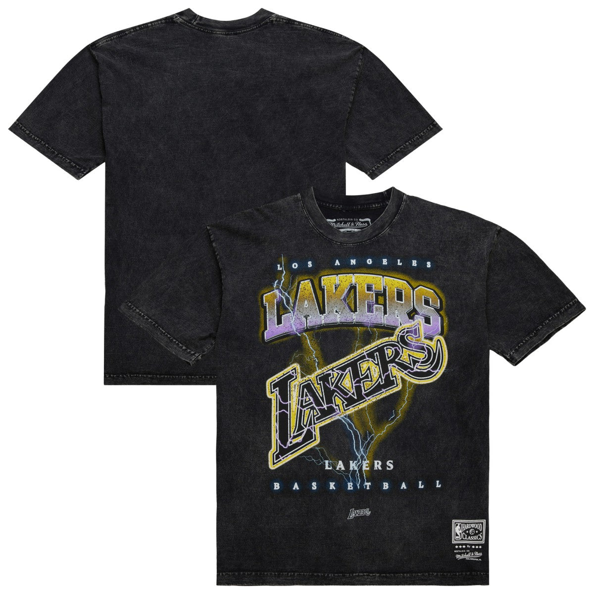 NBA Los Angeles Lakers Unisex Hardwood Classics Vintage Voltage Premium Heavyweight T-Shirt