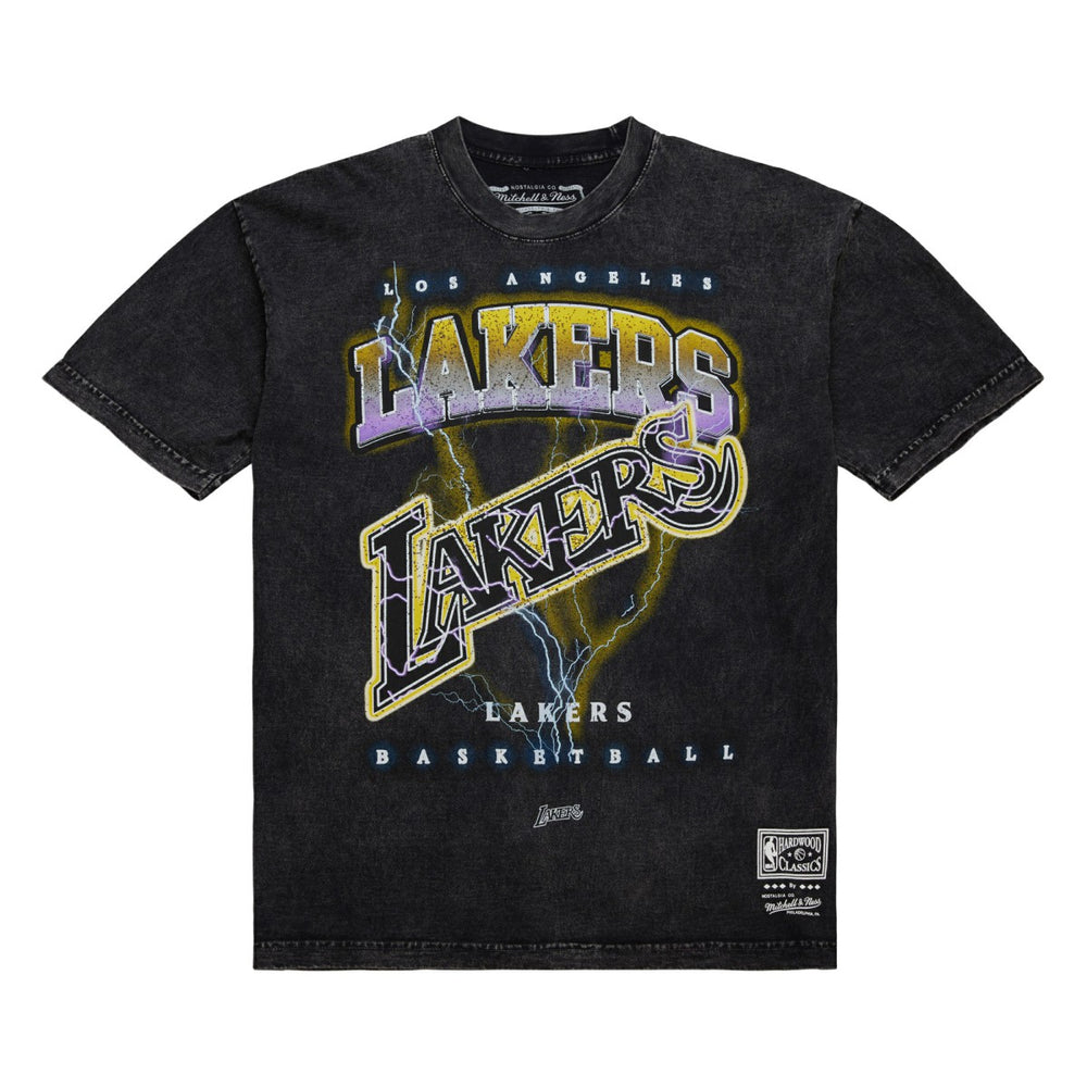 NBA Los Angeles Lakers Unisex Hardwood Classics Vintage Voltage Premium Heavyweight T-Shirt