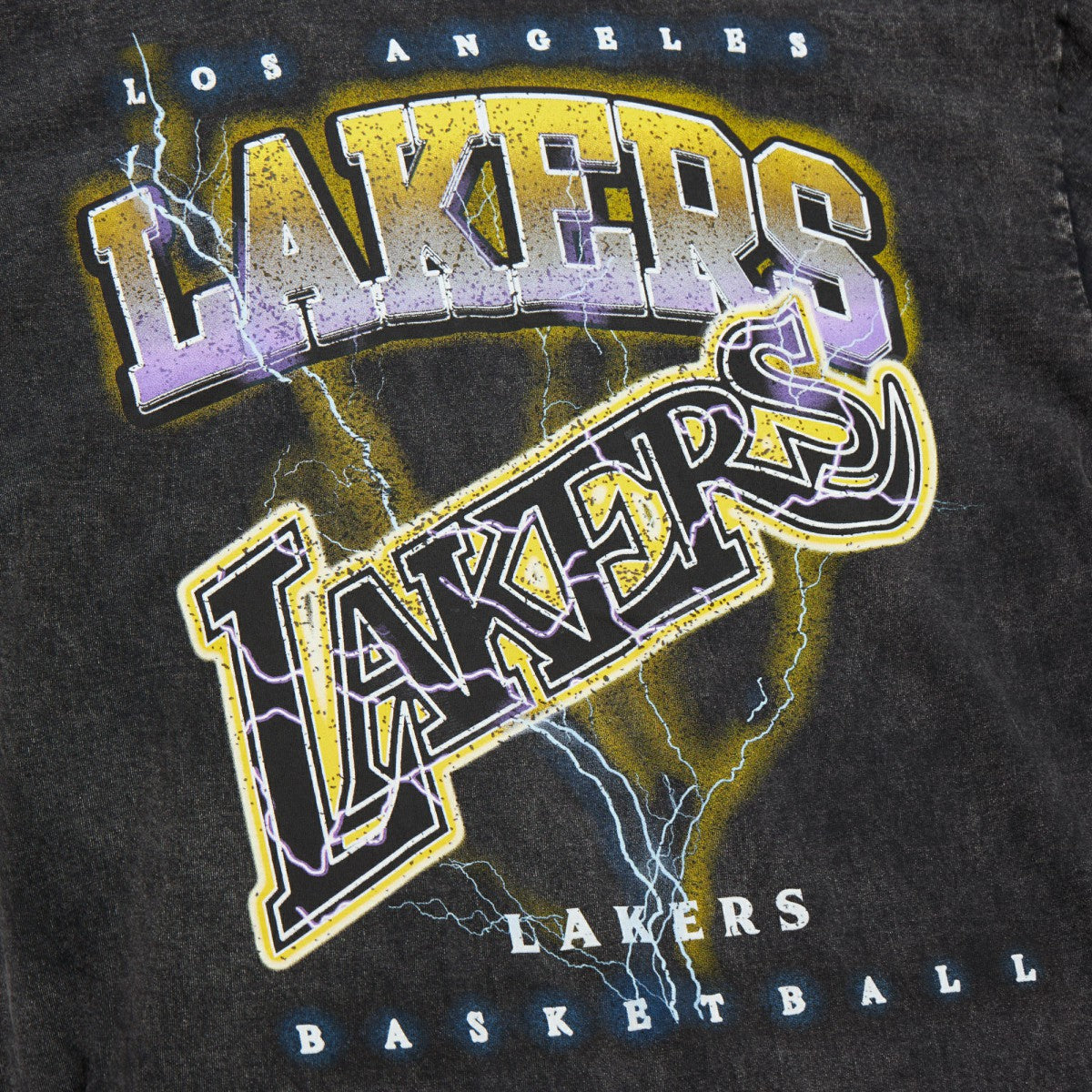 NBA Los Angeles Lakers Unisex Hardwood Classics Vintage Voltage Premium Heavyweight T-Shirt