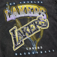 NBA Los Angeles Lakers Unisex Hardwood Classics Vintage Voltage Premium Heavyweight T-Shirt