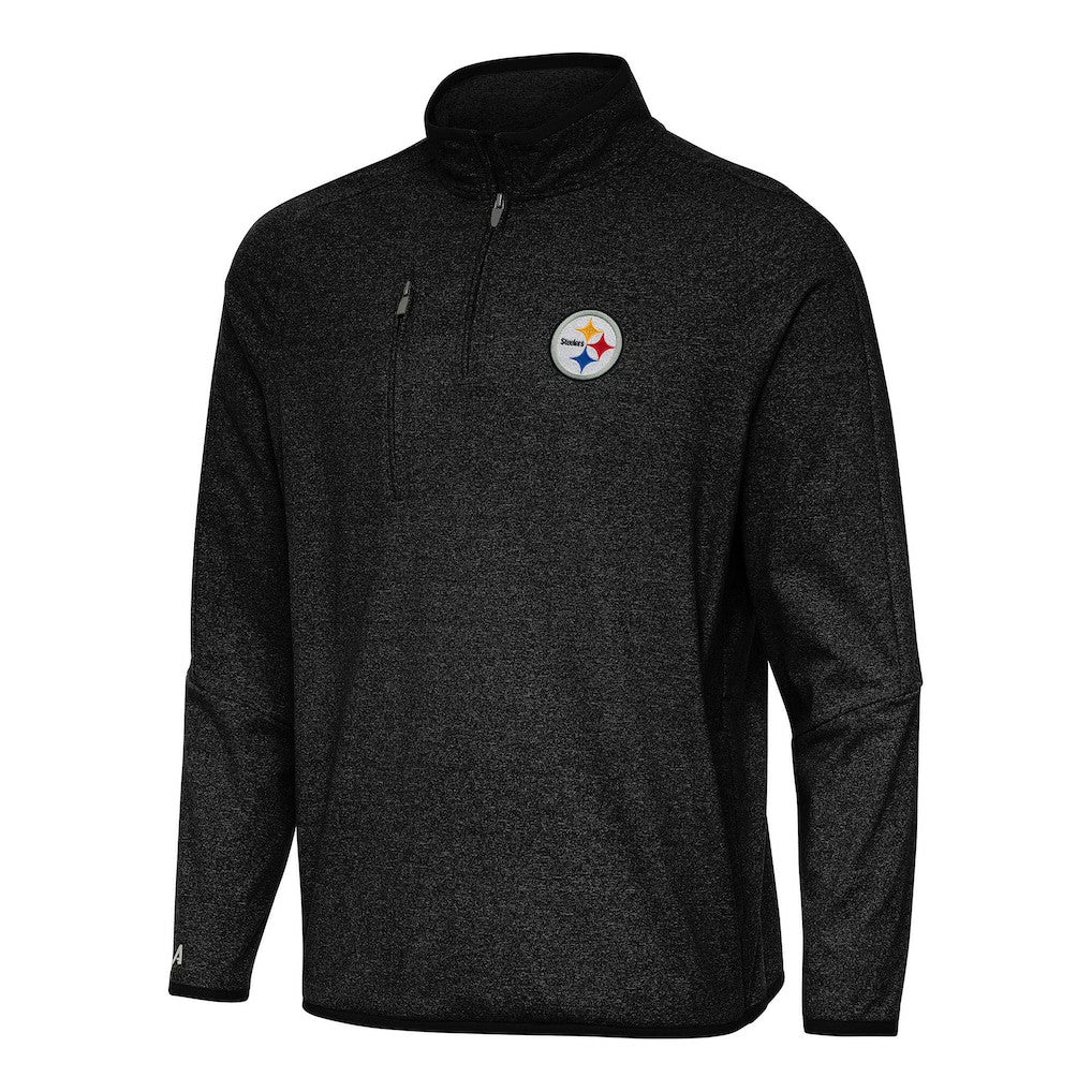 Antigua Certain Tri-Blend Quarter-Zip Top - Pittsburgh Steelers