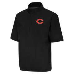 Antigua Brisk Short Sleeve Quarter-Zip Windshirt - Chicago Bears