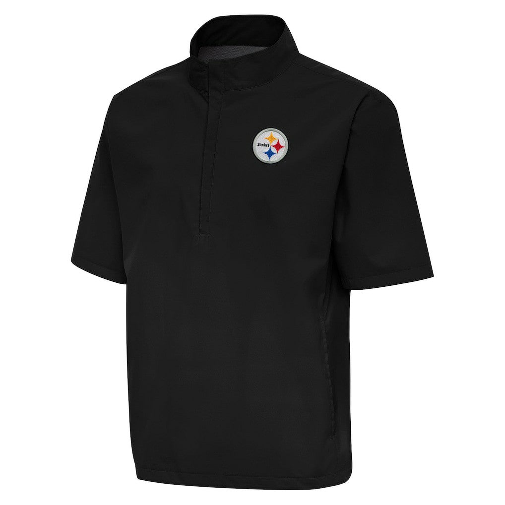 Antigua Brisk Short Sleeve Quarter-Zip Windshirt - Pittsburgh Steelers