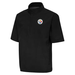 Antigua Brisk Short Sleeve Quarter-Zip Windshirt - Pittsburgh Steelers