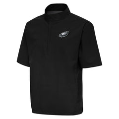 Antigua Brisk Short Sleeve Quarter-Zip Windshirt - Philadelphia Eagles