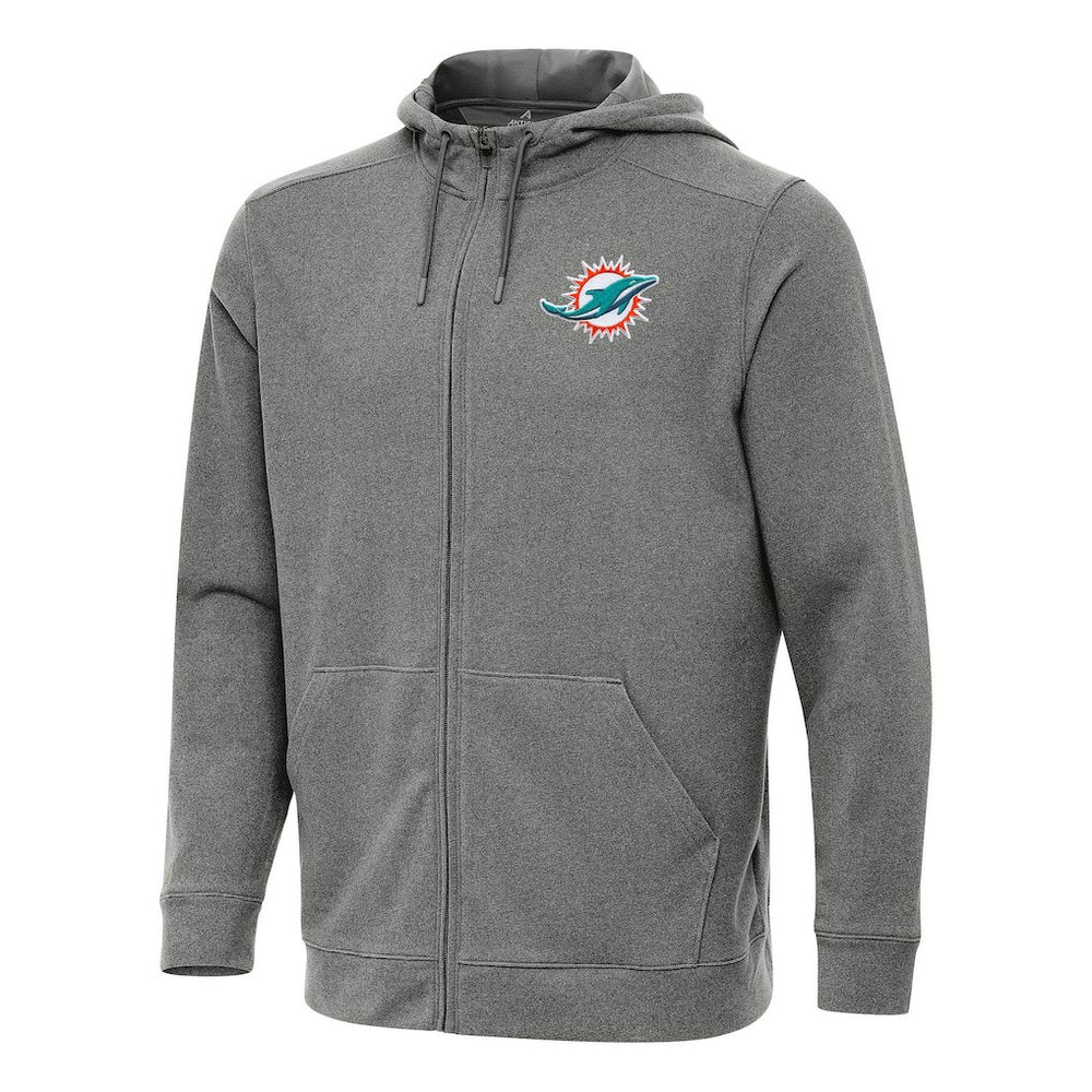 Antigua Effortless Full-Zip Hoodie - Miami Dolphins
