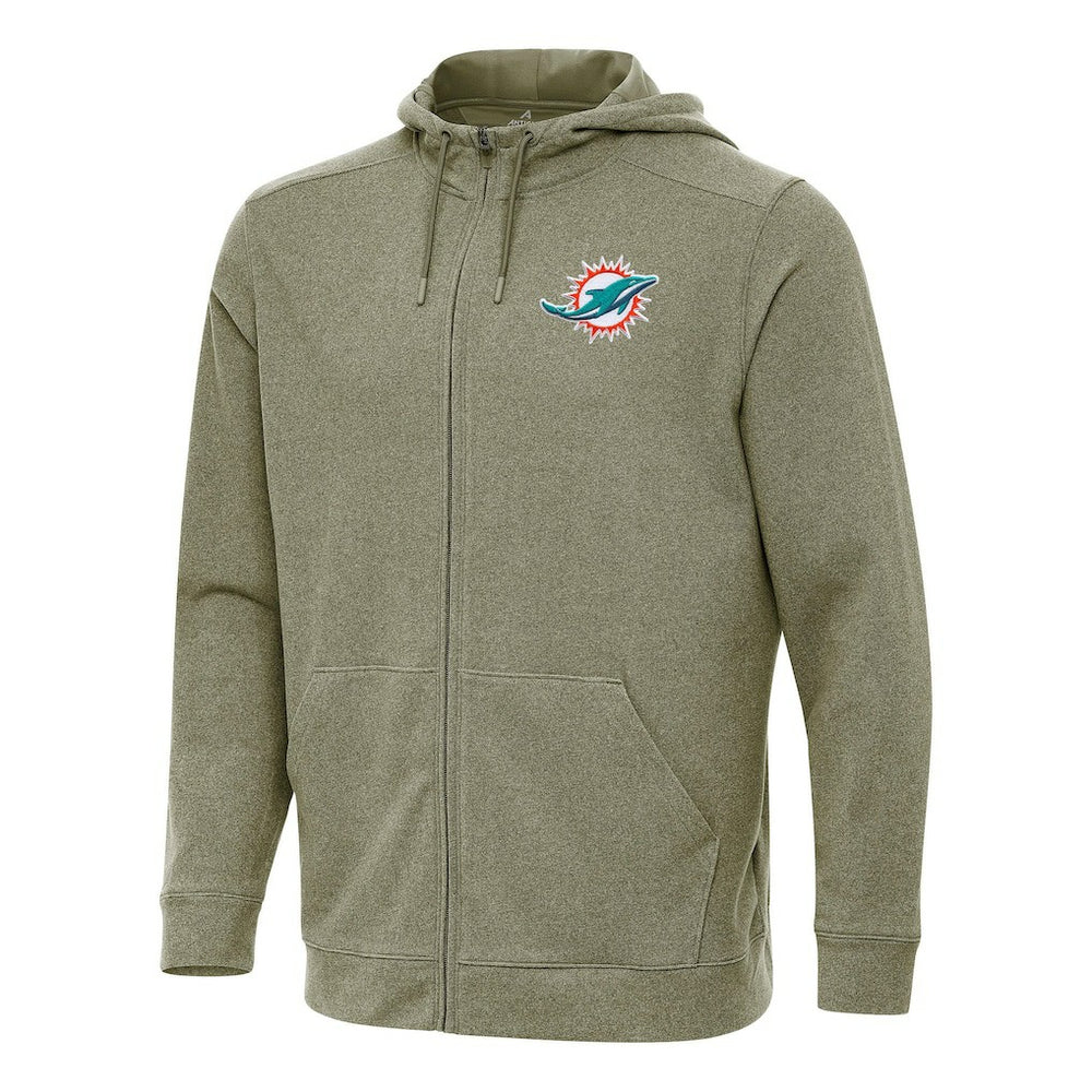 Antigua Effortless Full-Zip Hoodie - Miami Dolphins
