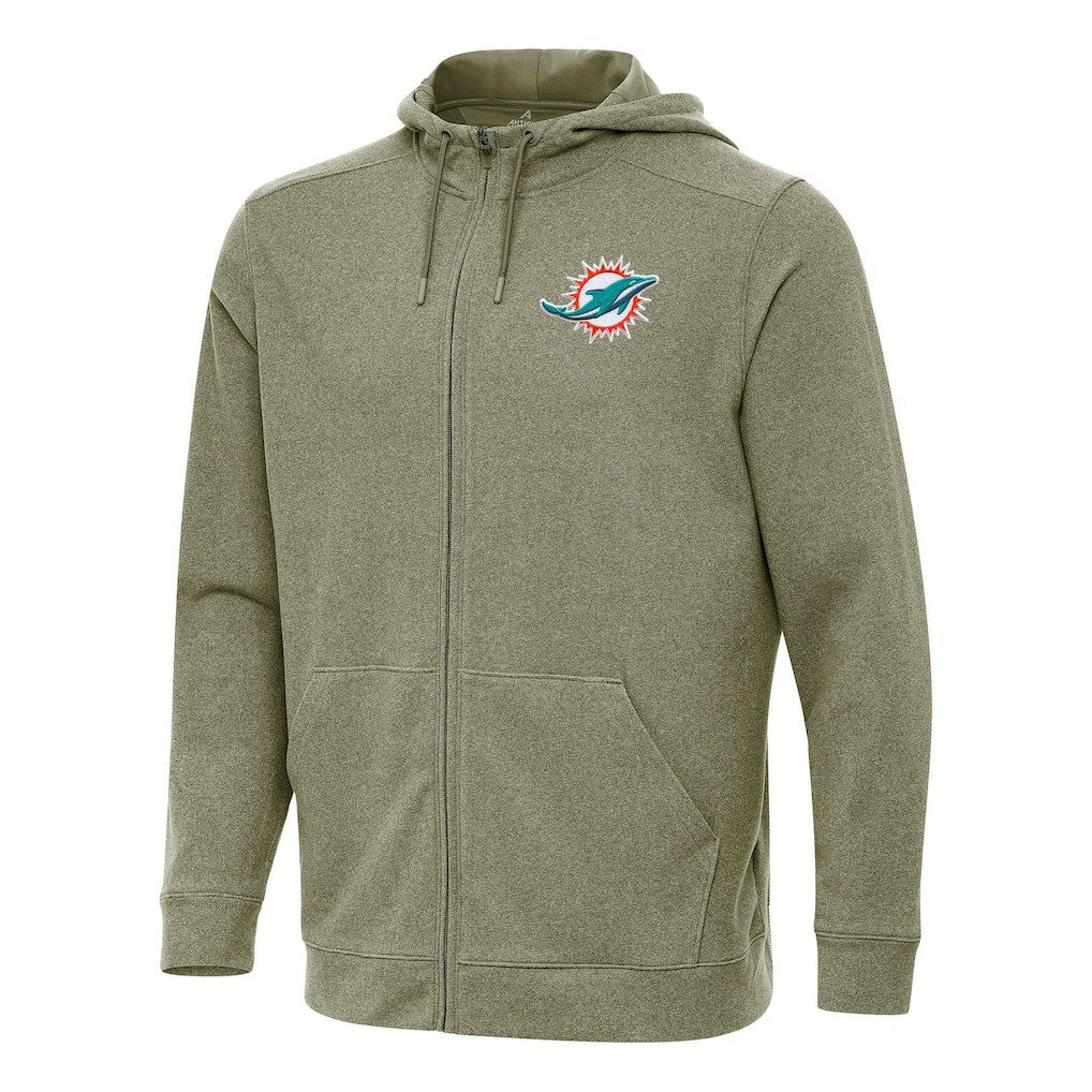 Antigua Effortless Full-Zip Hoodie - Miami Dolphins