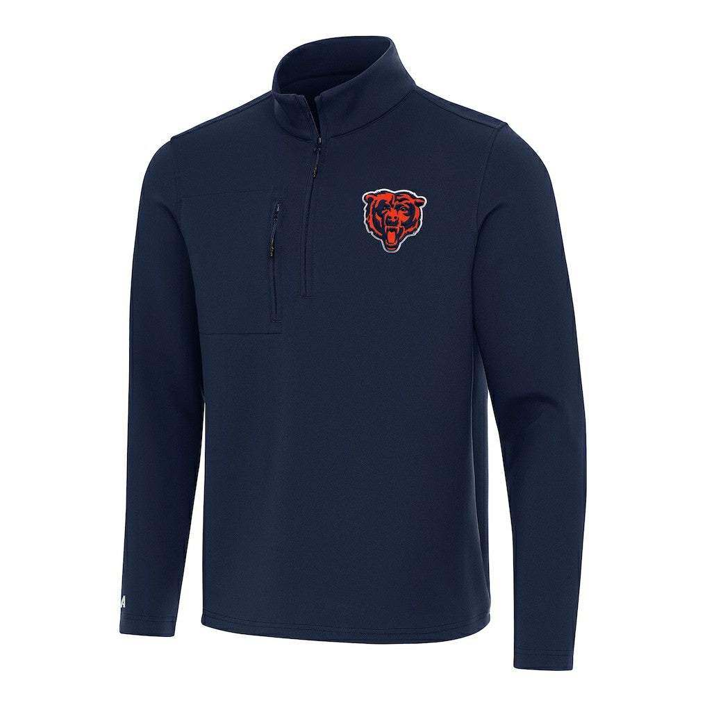 Antigua Bear Logo Insider Quarter-Zip Pullover Top - Chicago Bears