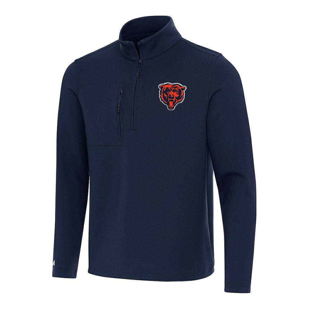 Antigua Bear Logo Insider Quarter-Zip Pullover Top - Chicago Bears