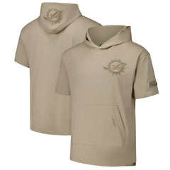 Pro Standard Neutrals Capsule Short Sleeve Pullover Hoodie - Miami Dolphins