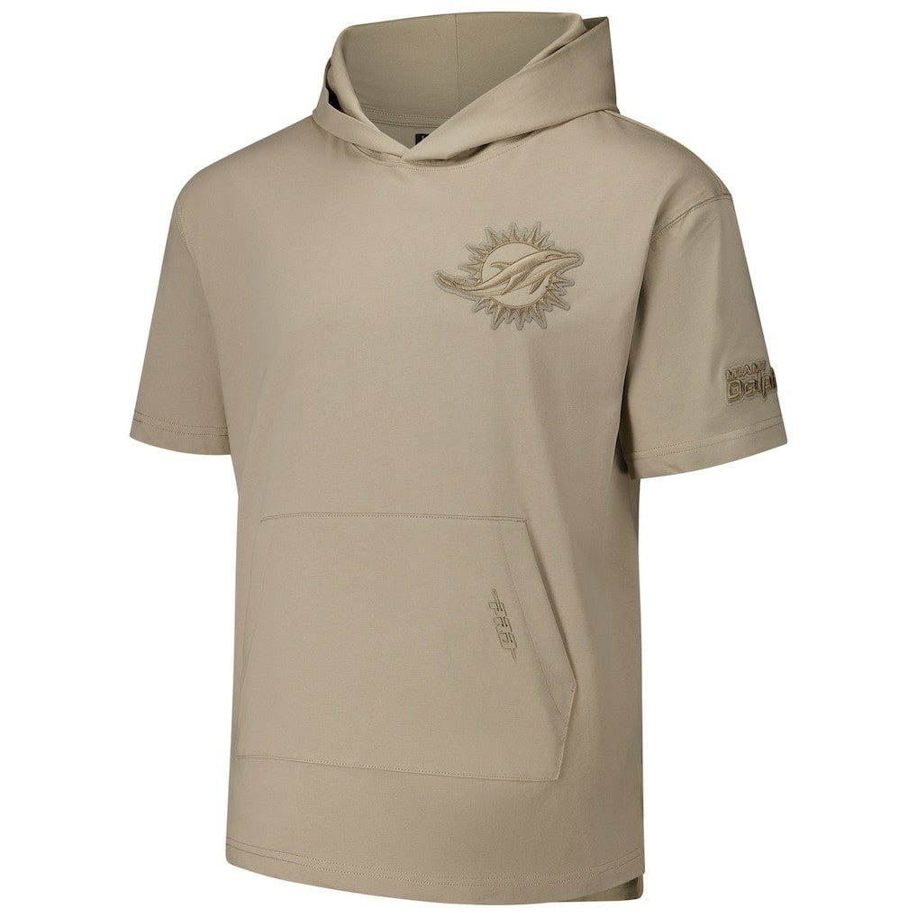 Pro Standard Neutrals Capsule Short Sleeve Pullover Hoodie - Miami Dolphins