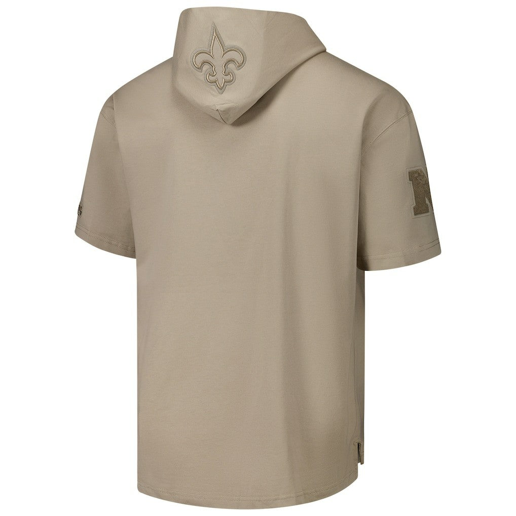 Pro Standard Neutrals Capsule Short Sleeve Pullover Hoodie - New Orleans Saints