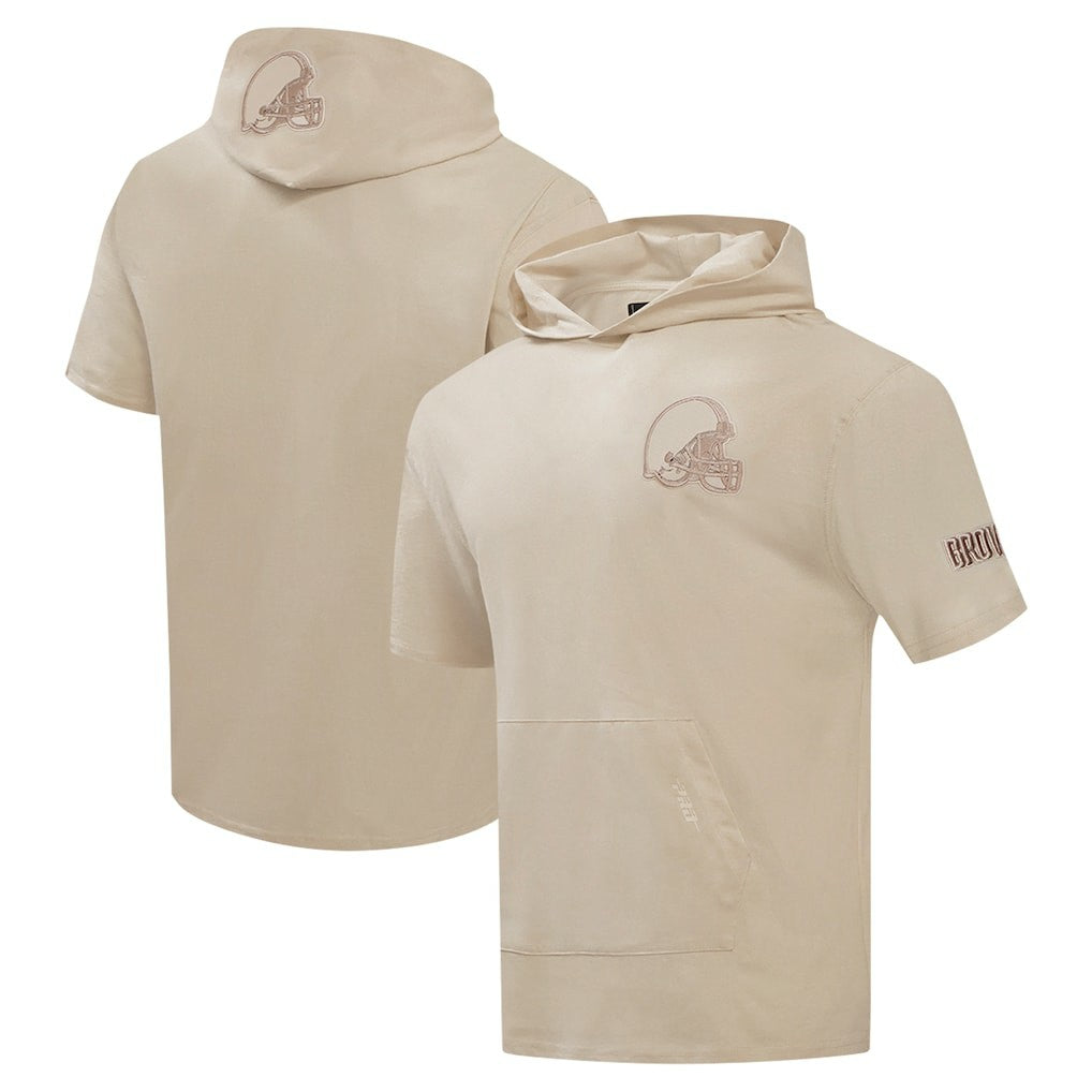 Pro Standard Neutrals Capsule Short Sleeve Pullover Hoodie - Cleveland Browns