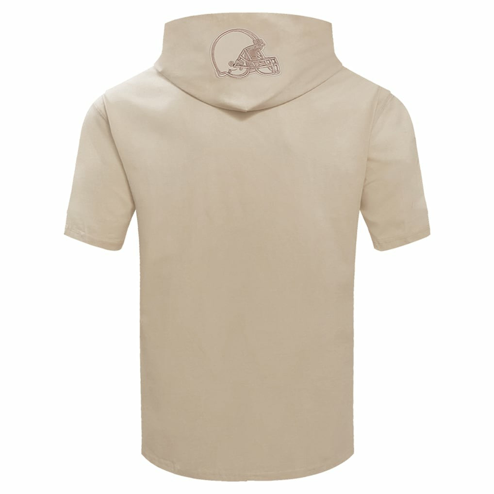 Pro Standard Neutrals Capsule Short Sleeve Pullover Hoodie - Cleveland Browns