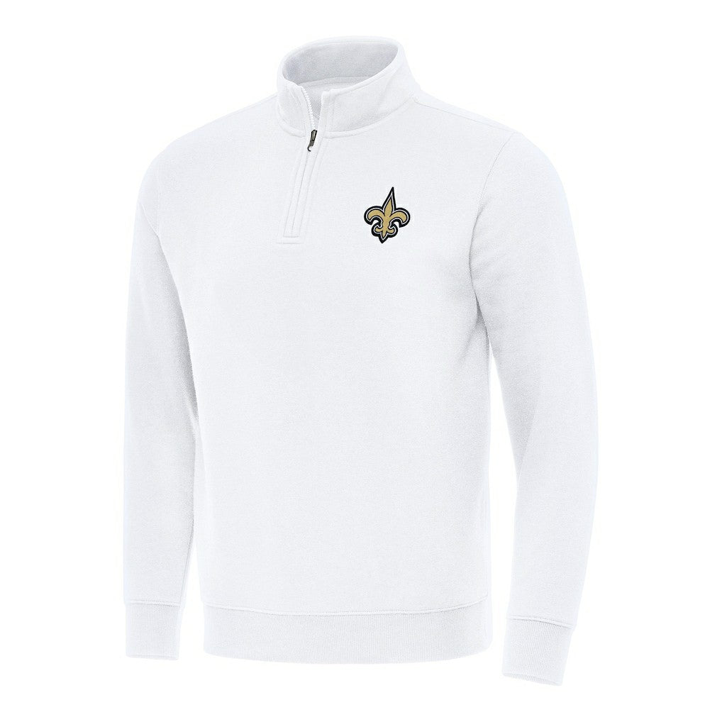 Antigua Victory Quarter-Zip Pullover Top - New Orleans Saints