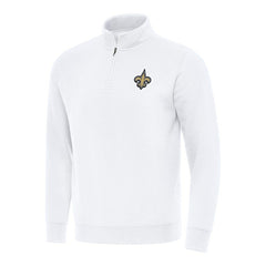 Antigua Victory Quarter-Zip Pullover Top - New Orleans Saints