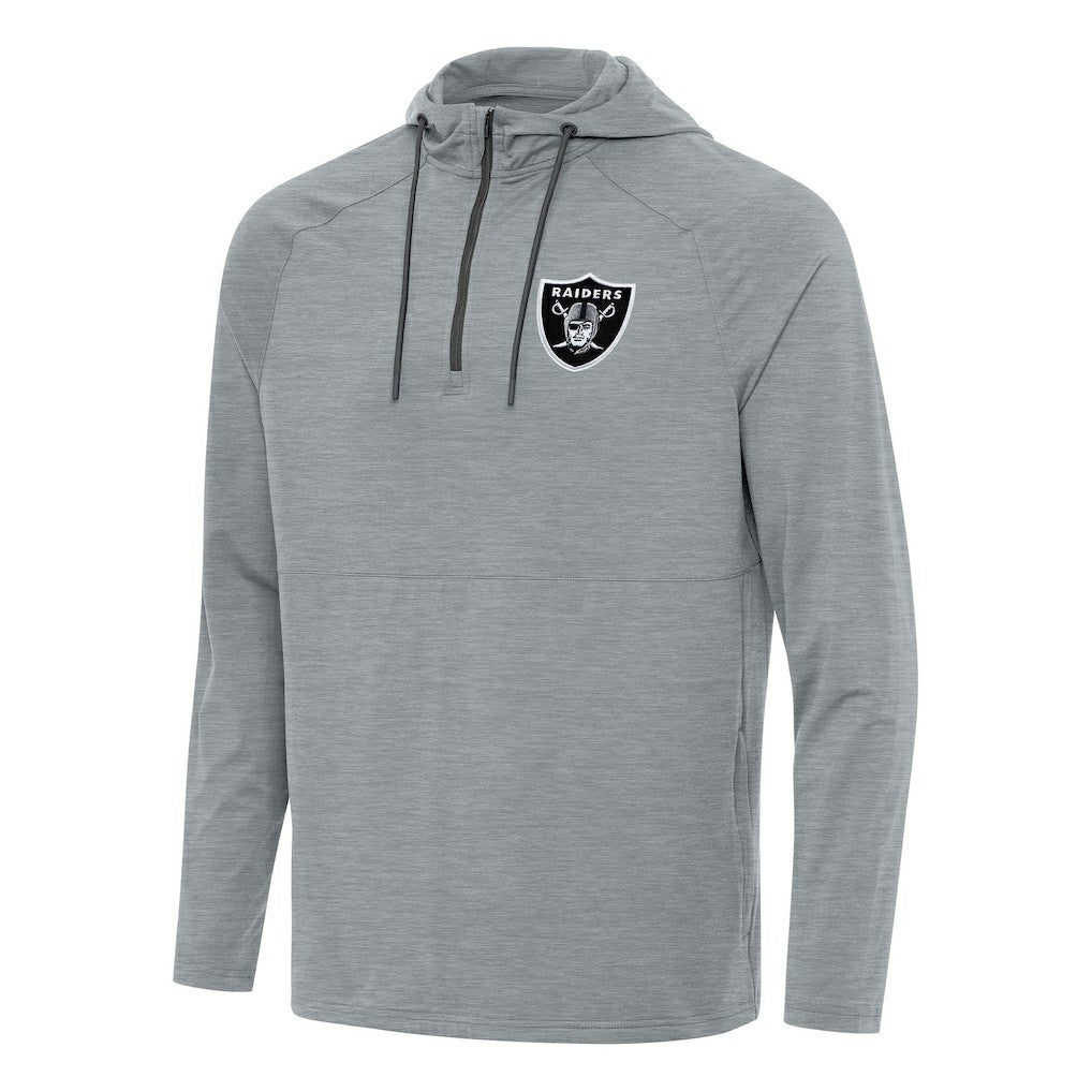 Antigua Spikes Quarter-Zip Pullover Hoodie - Las Vegas Raiders