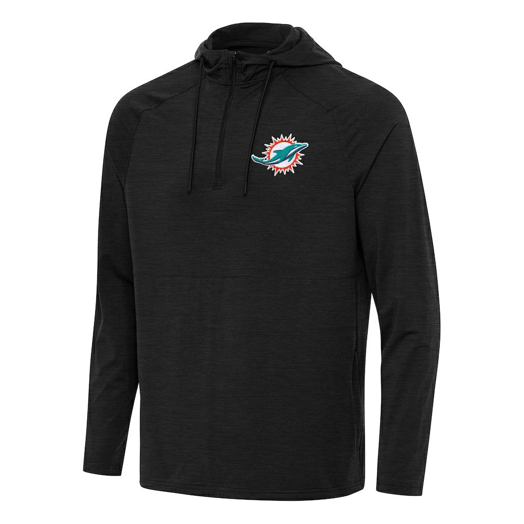 Antigua Spikes Quarter-Zip Pullover Hoodie - Miami Dolphins