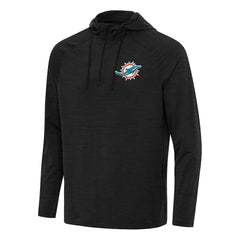Antigua Spikes Quarter-Zip Pullover Hoodie - Miami Dolphins