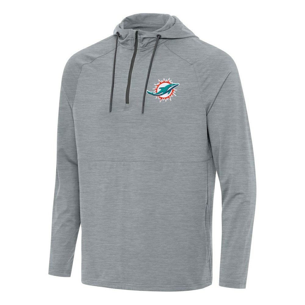 Antigua Spikes Quarter-Zip Pullover Hoodie - Miami Dolphins