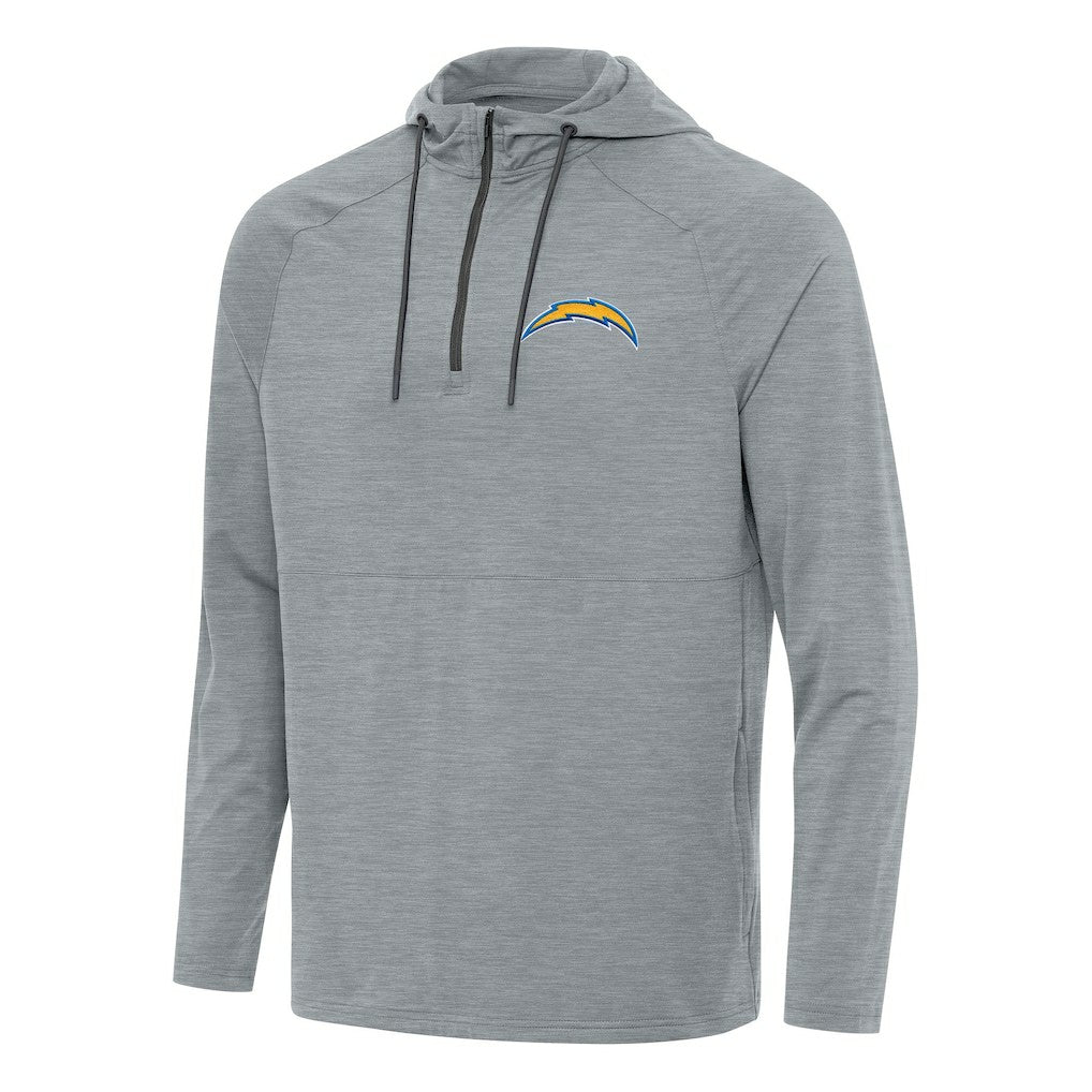 Antigua Spikes Quarter-Zip Pullover Hoodie - Los Angeles Chargers