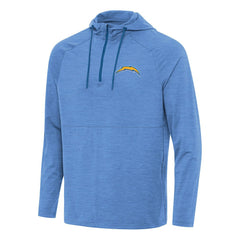 Antigua Spikes Quarter-Zip Pullover Hoodie - Los Angeles Chargers