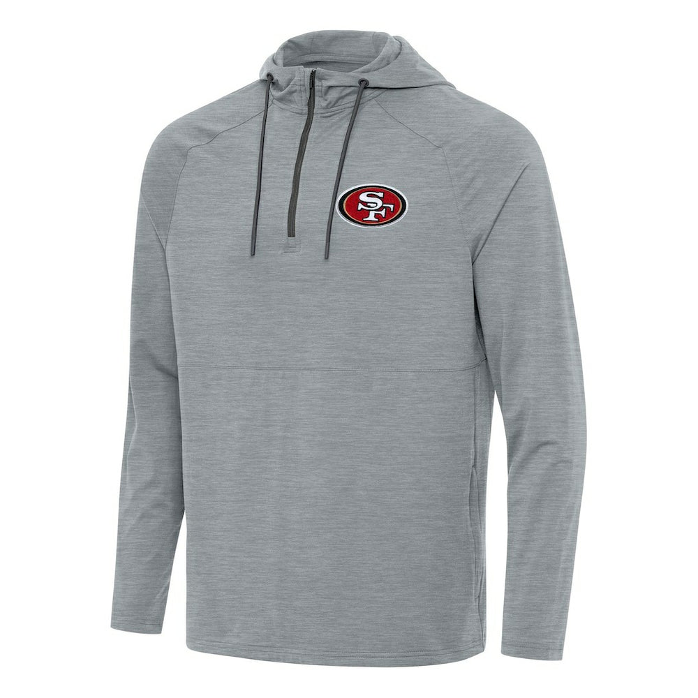 Antigua Spikes Quarter-Zip Pullover Hoodie - San Francisco 49ers