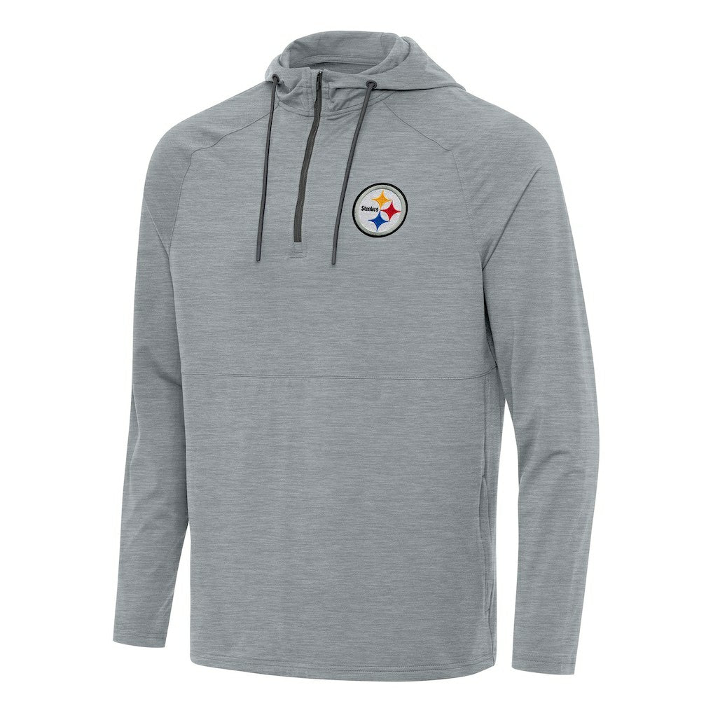 Antigua Spikes Quarter-Zip Pullover Hoodie - Pittsburgh Steelers