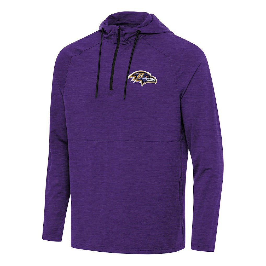 Antigua Spikes Quarter-Zip Pullover Hoodie - Baltimore Ravens